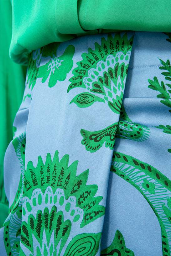 IVI GmbH CORAL FLOWER Seidenrock mit Print ocean Fabrikverkauf