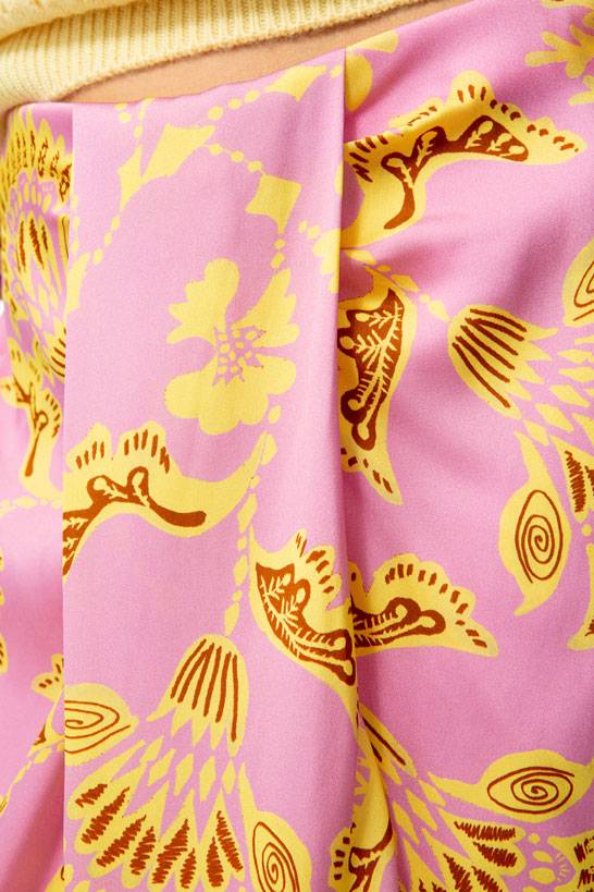 IVI GmbH CORAL FLOWER Seidenrock mit Print pink Outlet
