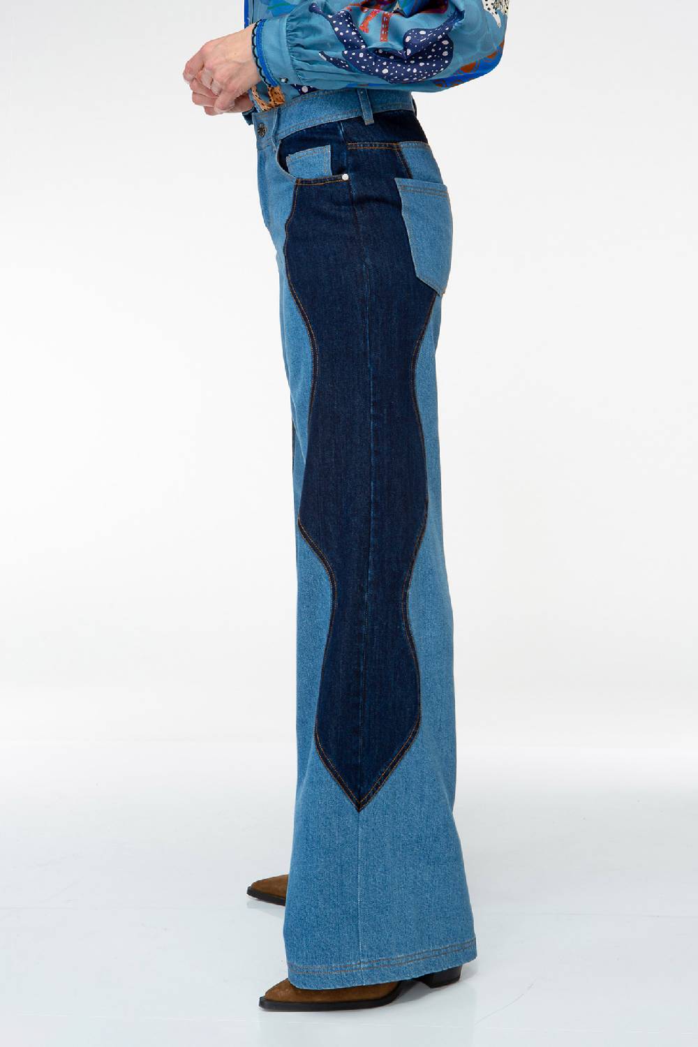 IVI GmbH DENIM Jeans mit weitem Bein und Patch Günstiger Verkauf