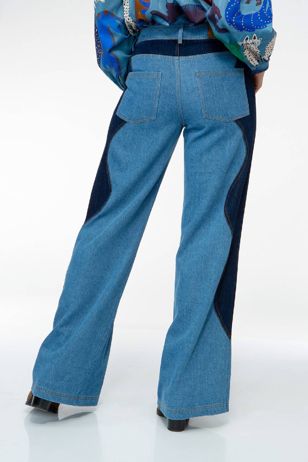 IVI GmbH DENIM Jeans mit weitem Bein und Patch Günstiger Verkauf