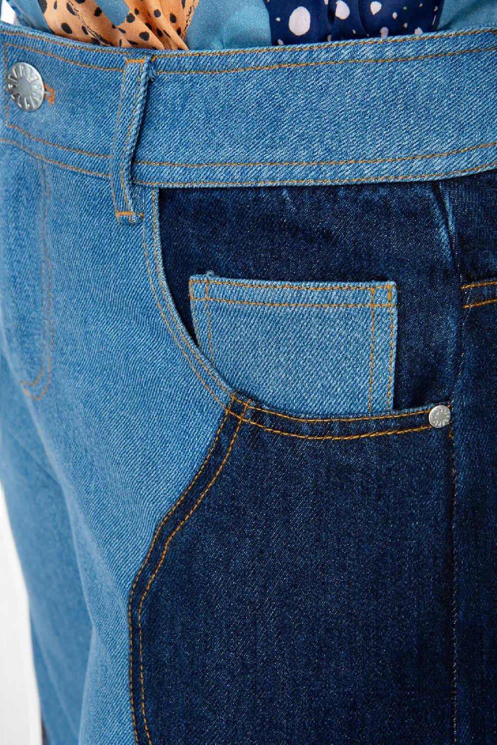 IVI GmbH DENIM Jeans mit weitem Bein und Patch Günstiger Verkauf