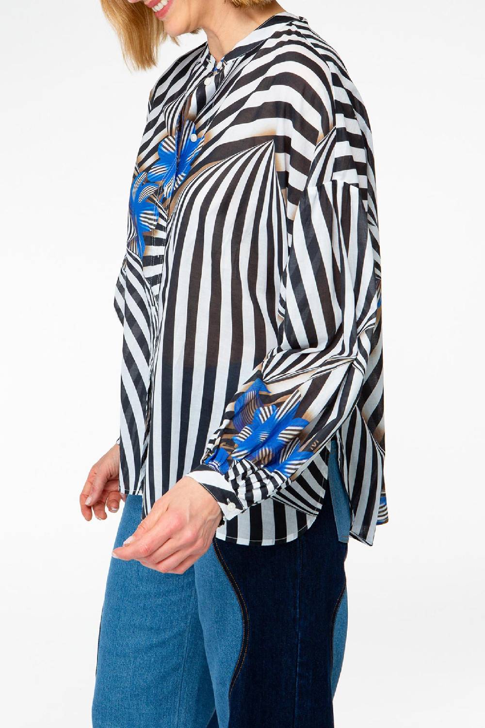 IVI GmbH FLORAL ILLUSION Bluse aus Baumwoll-Voile Fabrikverkauf