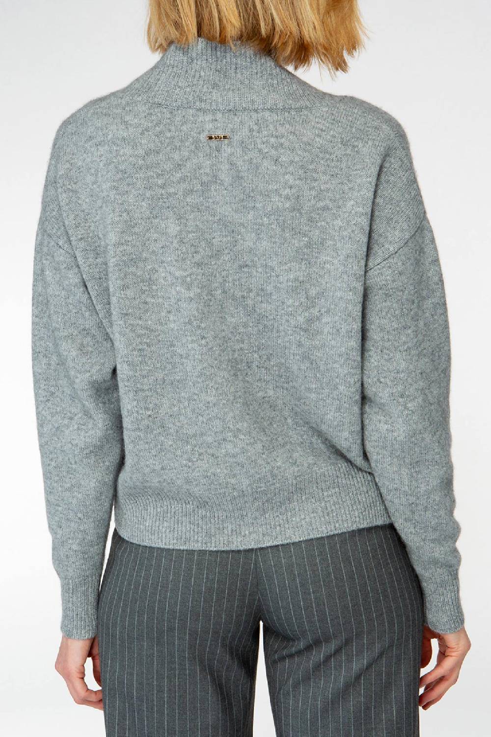 IVI GmbH SOLID KNIT Cardigan mit aufgesetzten Taschen grau-melange Günstiger Verkauf