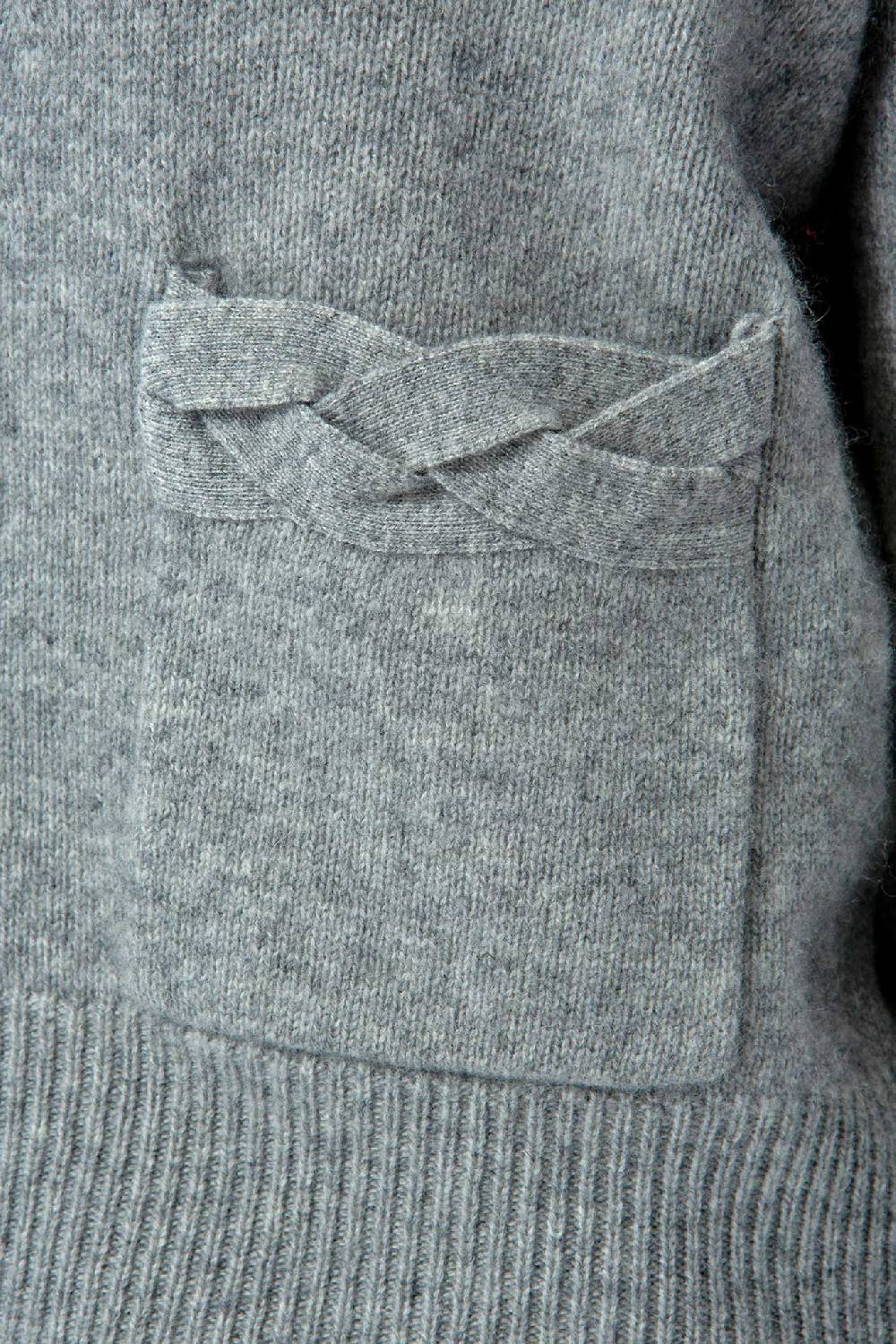 IVI GmbH SOLID KNIT Cardigan mit aufgesetzten Taschen grau-melange Günstiger Verkauf