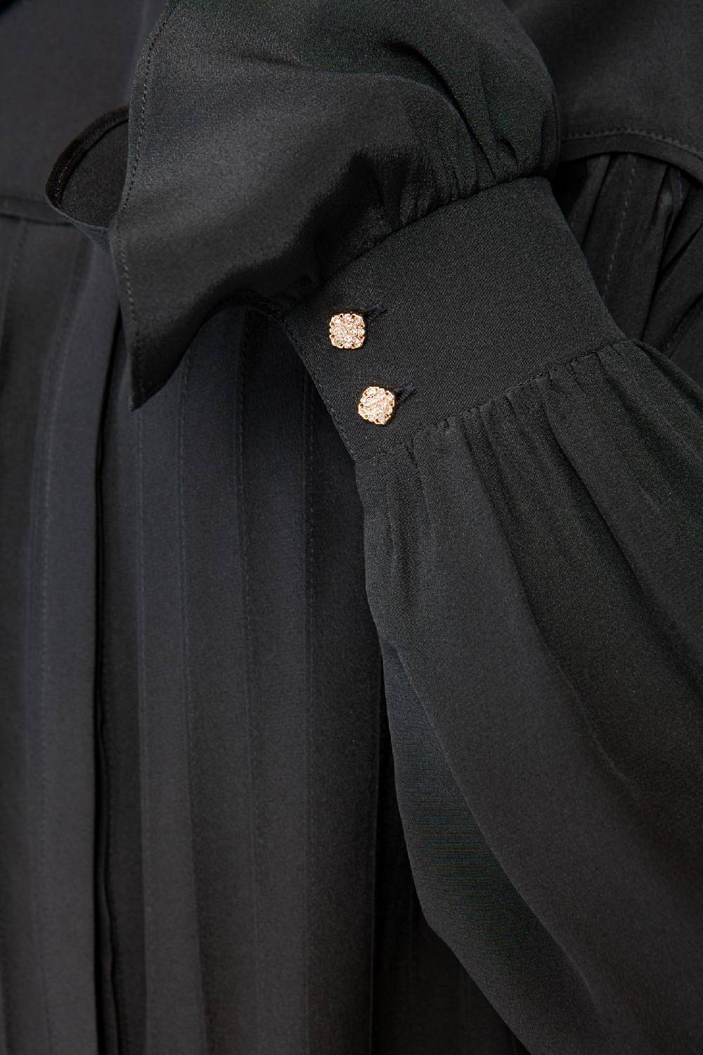 IVI GmbH FANCY Plissé Bluse aus Seiden-Georgette schwarz Hotsell