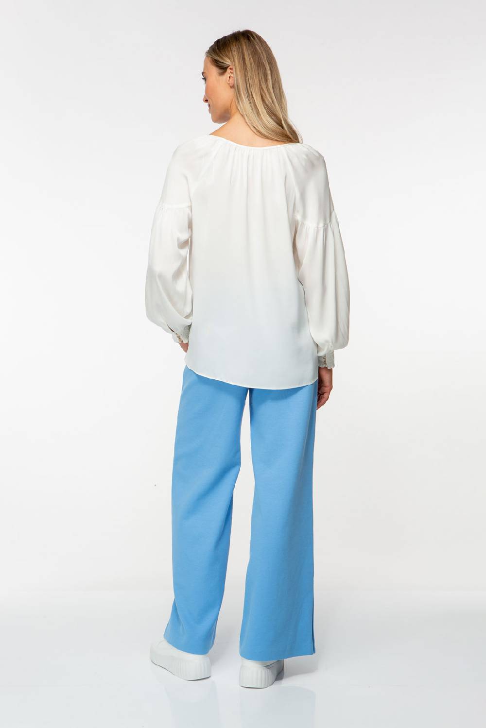 IVI GmbH SOLID SILK Seidenbluse mit Kräuseln weiß im Angebot
