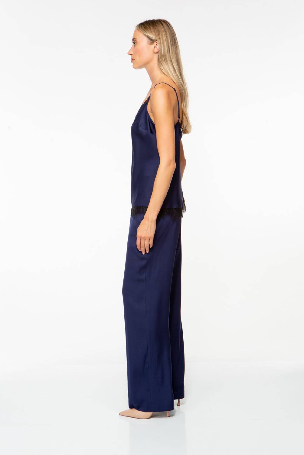 IVI GmbH SOLID SILK Top mit Spitze navy Günstiger Verkauf