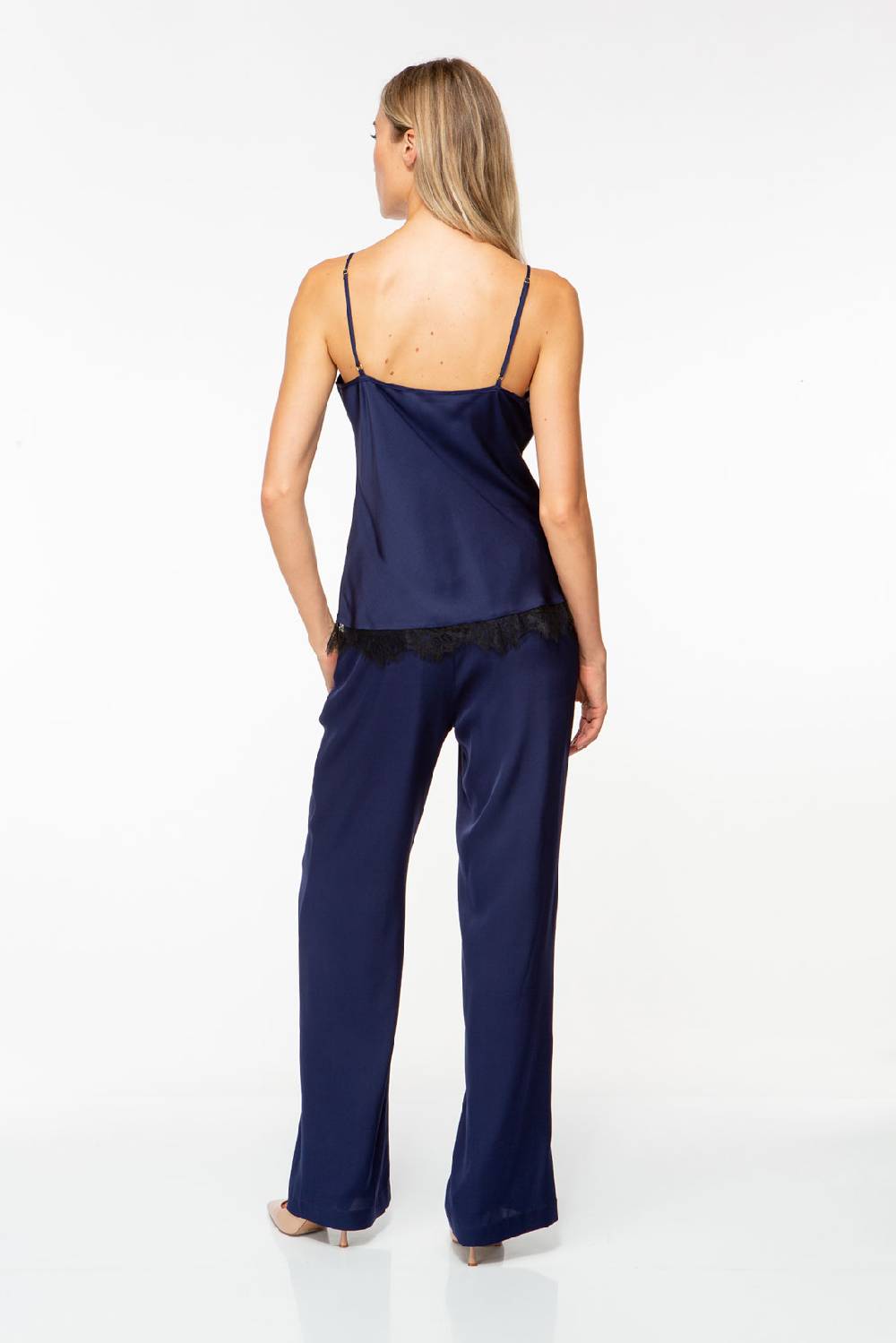 IVI GmbH SOLID SILK Top mit Spitze navy Günstiger Verkauf