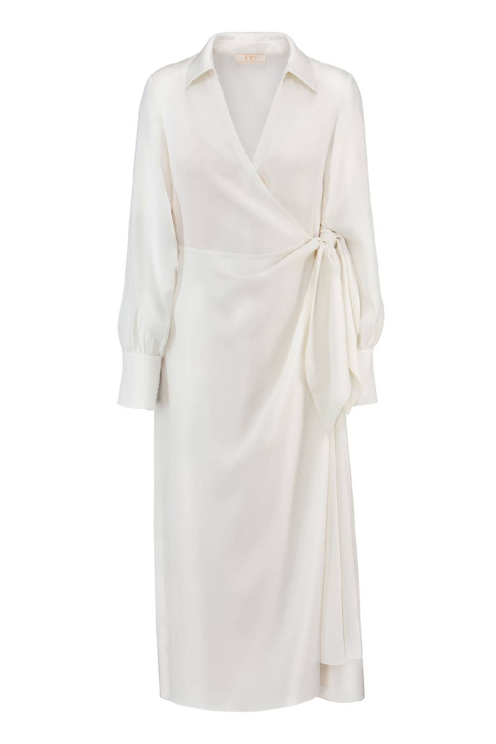 IVI GmbH SOLID SILK Midi Wickelkleid weiß
