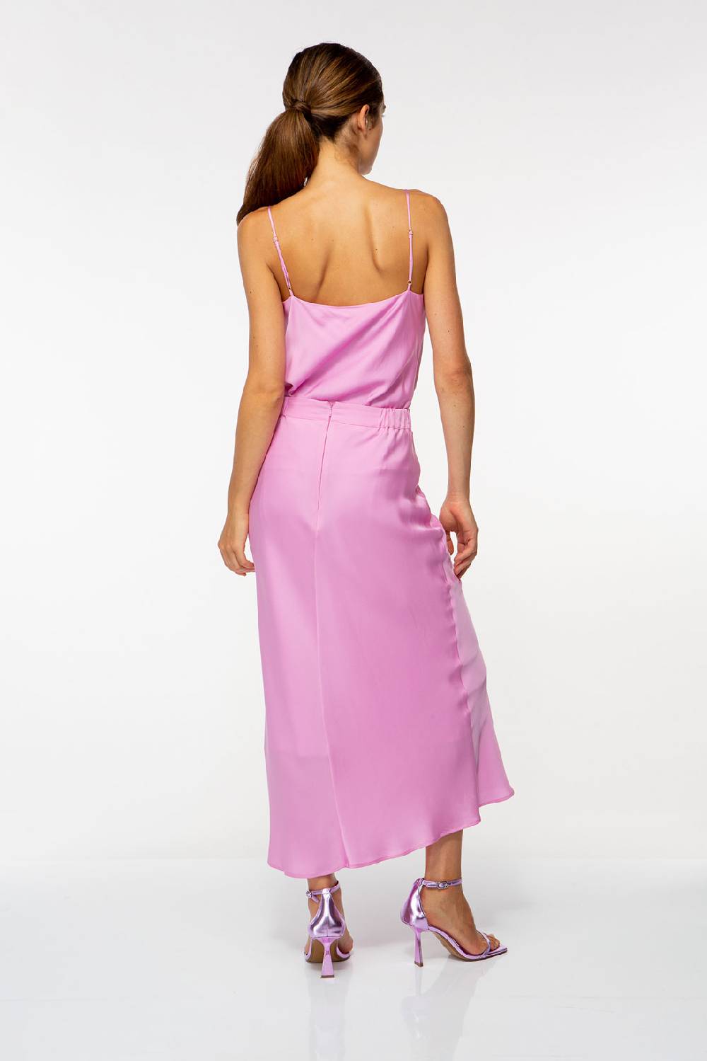 IVI GmbH SOLID SILK Seidenrock mit Raffung pink orchid Angebote