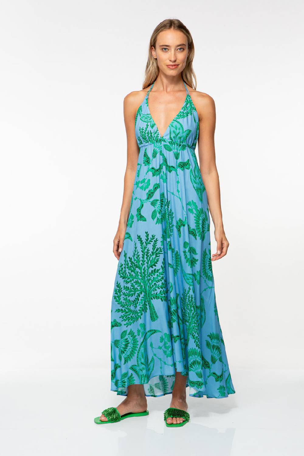 IVI GmbH CORAL FLOWER Maxikleid mit Print ocean Günstiger Verkauf