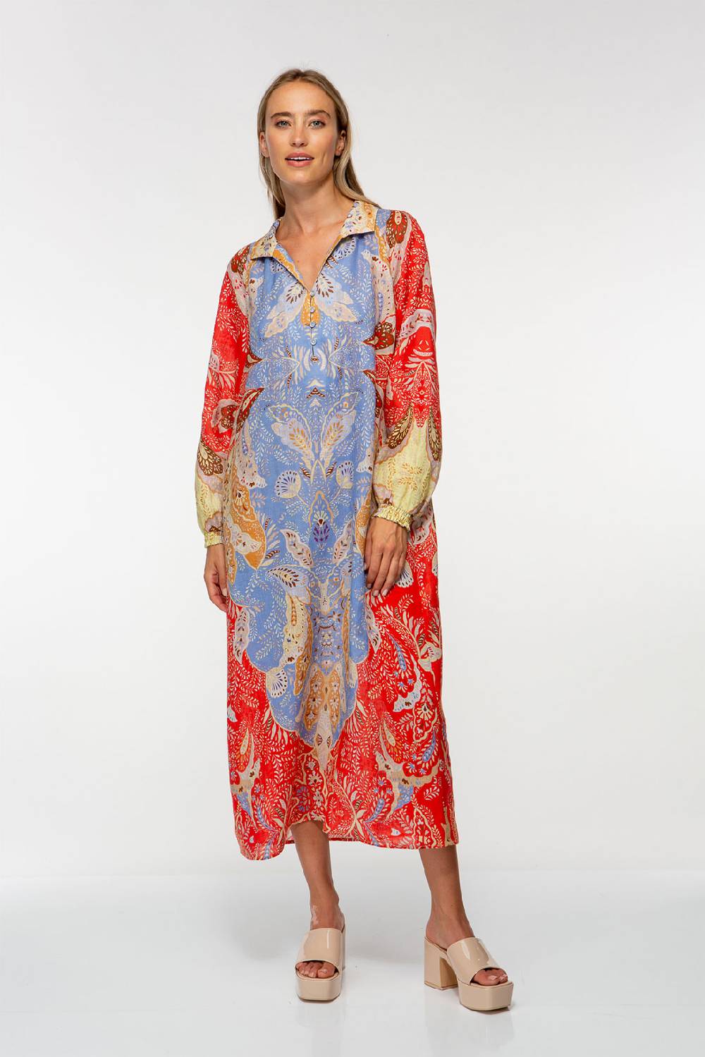 IVI GmbH AMBER Leinenkleid multicolor Blitzverkäufe