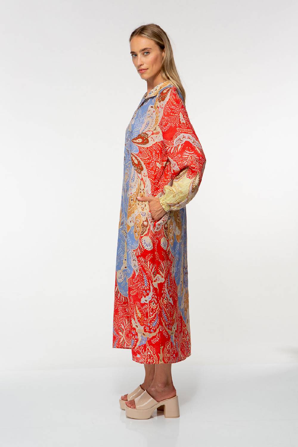 IVI GmbH AMBER Leinenkleid multicolor Blitzverkäufe