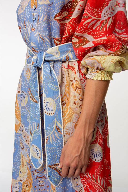 IVI GmbH AMBER Leinenkleid multicolor Blitzverkäufe