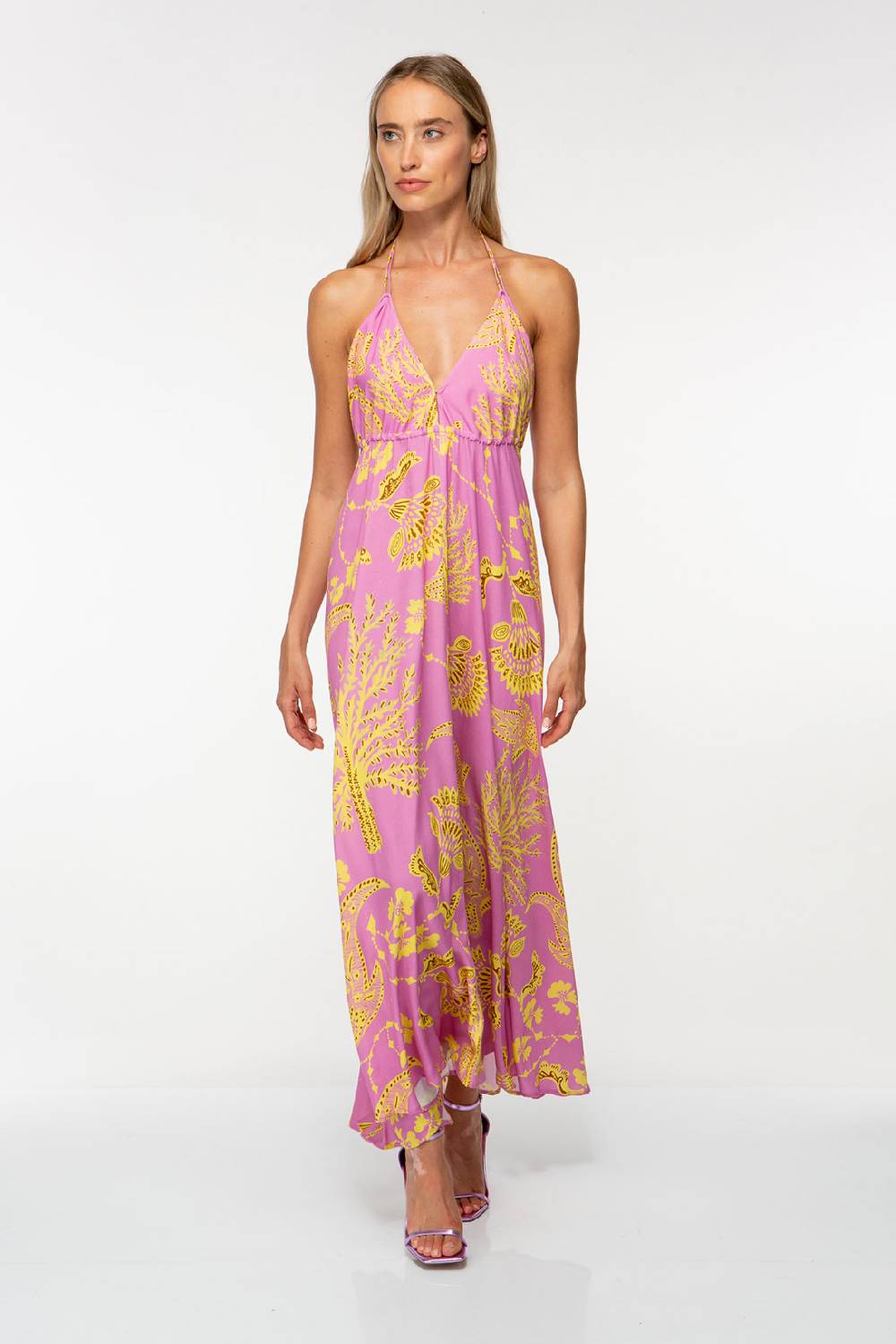 IVI GmbH CORAL FLOWER Maxikleid mit Print pink Verkauf