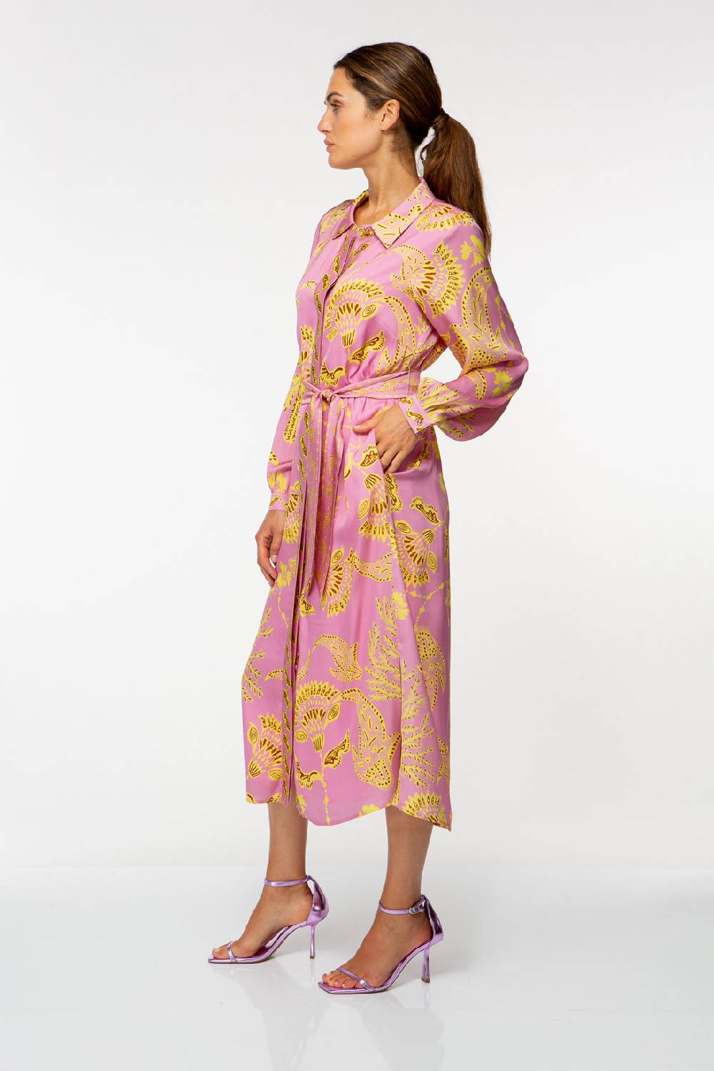 IVI GmbH CORAL FLOWER Seidenkleid mit Print pink Angebote