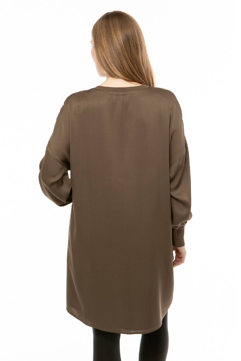 IVI GmbH SOLID SILK Tunika-Kleid olive im Angebot