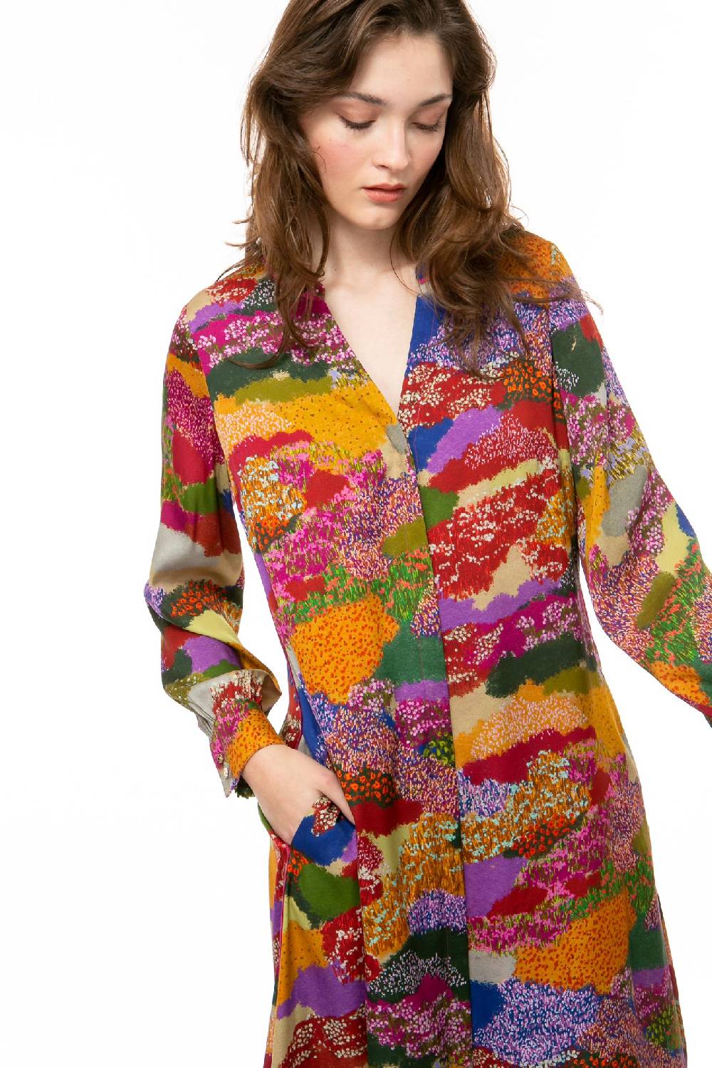 IVI GmbH FLOWER FIELDS Seidenkleid multicolor Online