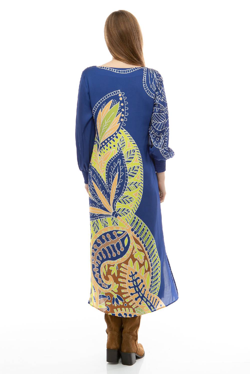 IVI GmbH PAISLEY Seidenkleid blau Schlussverkauf