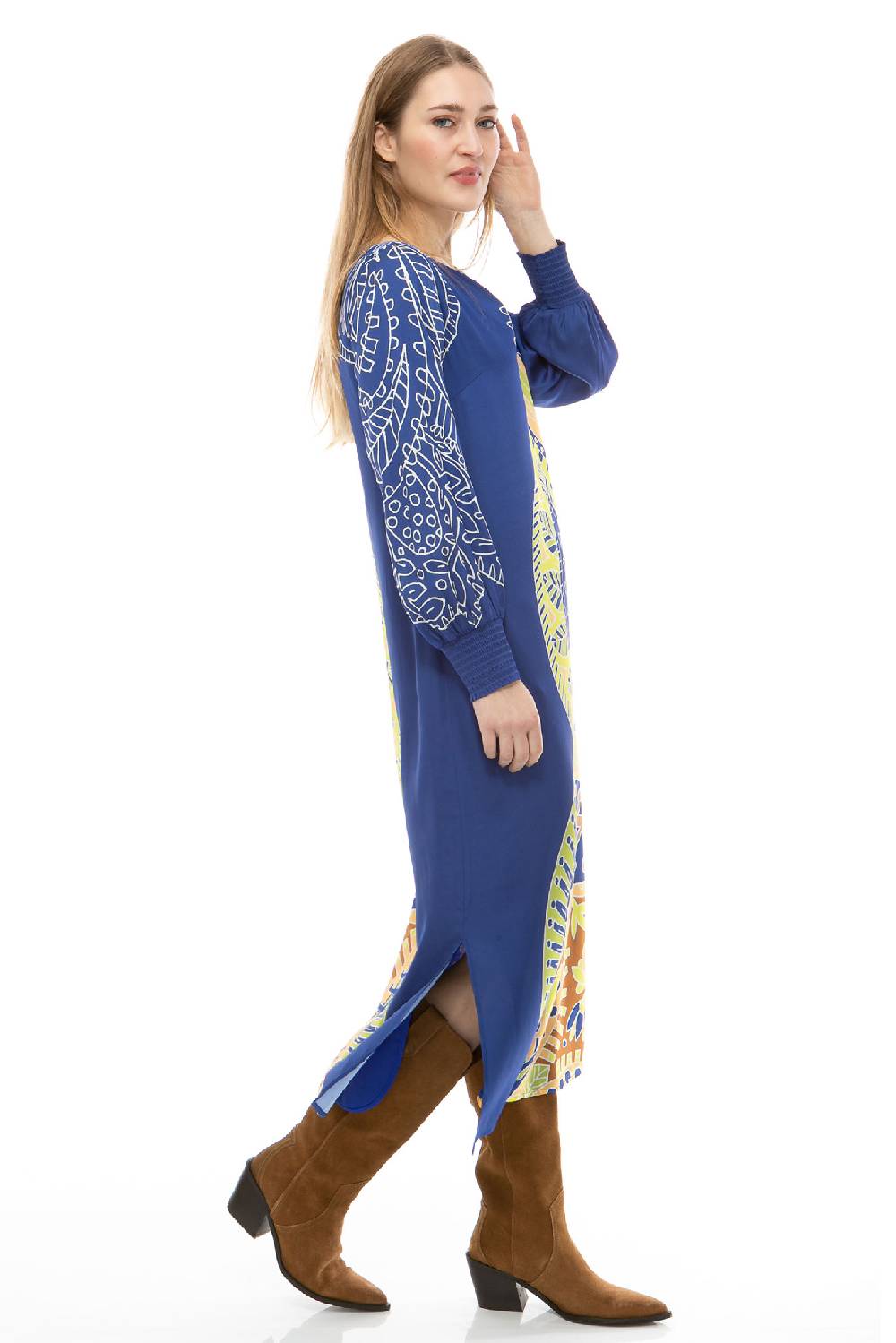 IVI GmbH PAISLEY Seidenkleid blau Schlussverkauf