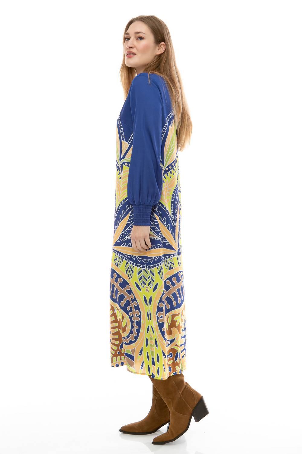 IVI GmbH PAISLEY Seidenkleid blau Schlussverkauf