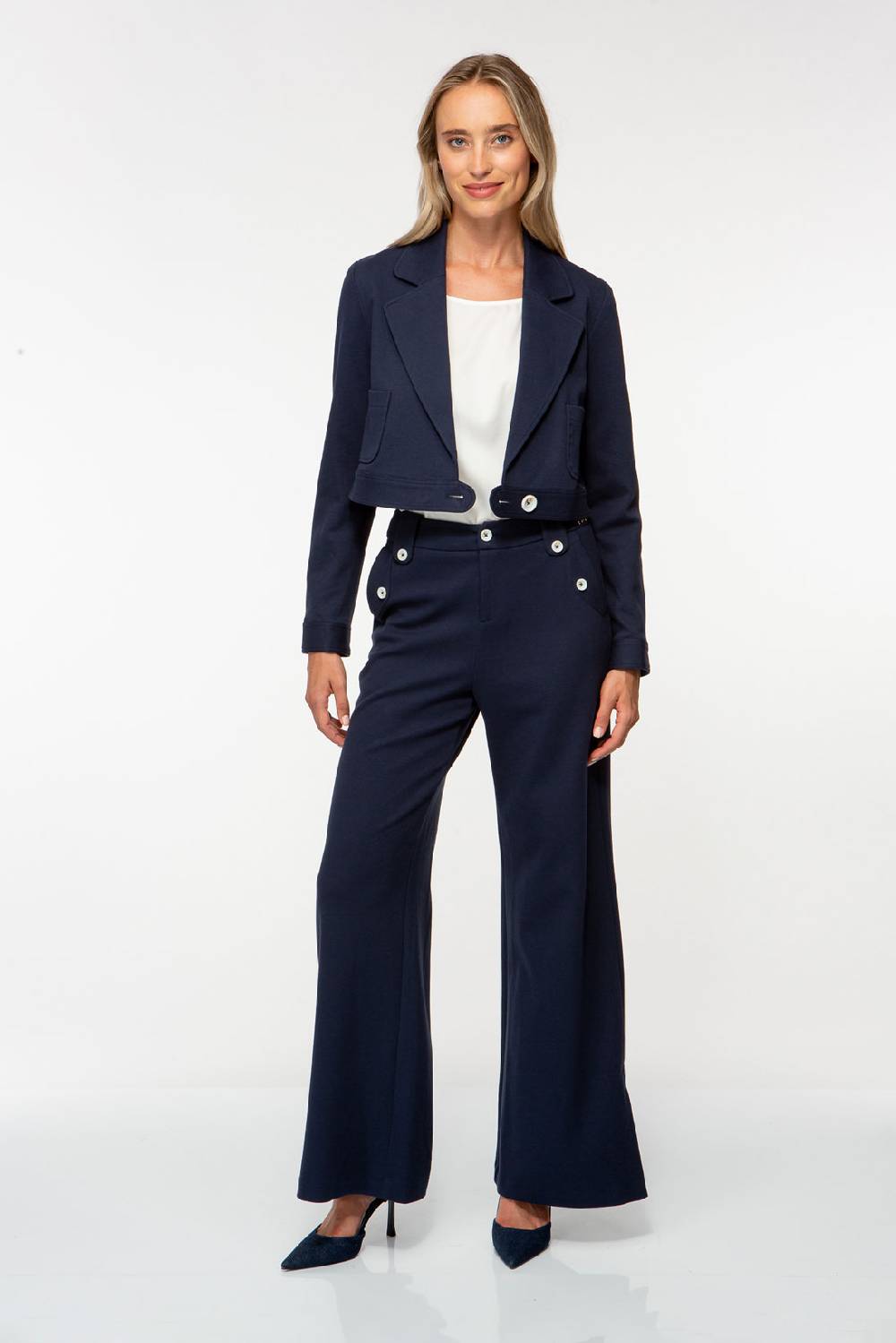 IVI GmbH SOLID JERSEY Verkürzter Blazer navy Verkauf