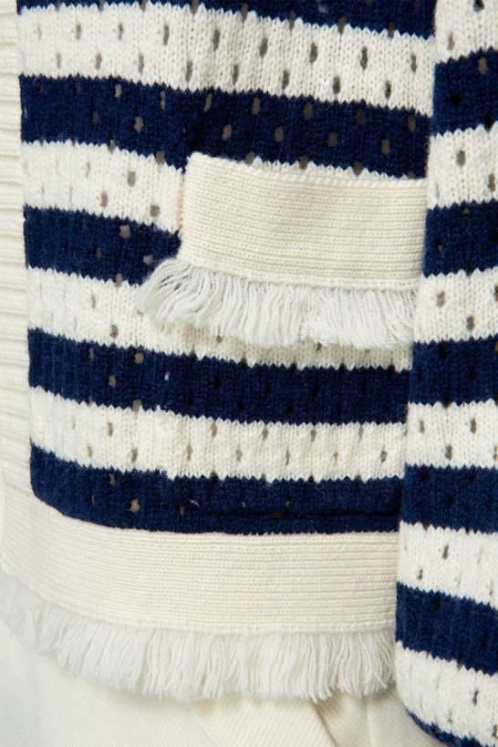 IVI GmbH SOLID KNIT Boxy Cardigan mit Streifen Angebote