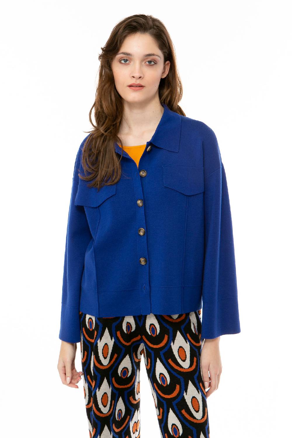 IVI GmbH SOLID KNIT Boxy Jacke royal blau Blitzverkäufe