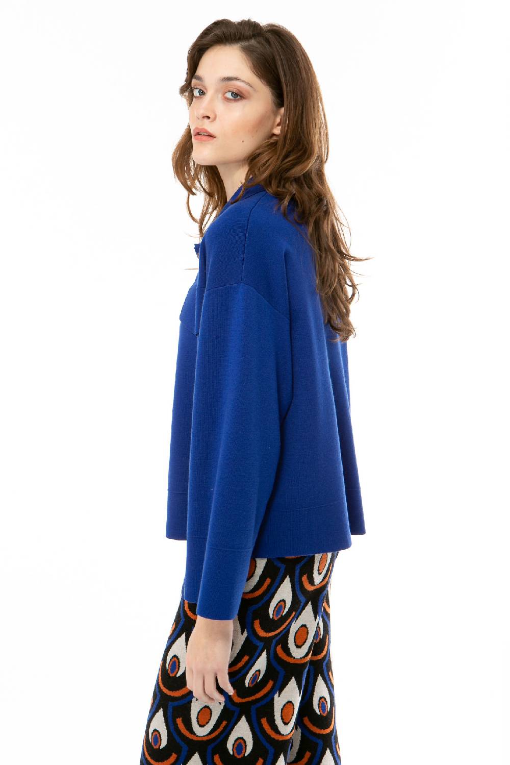IVI GmbH SOLID KNIT Boxy Jacke royal blau Blitzverkäufe