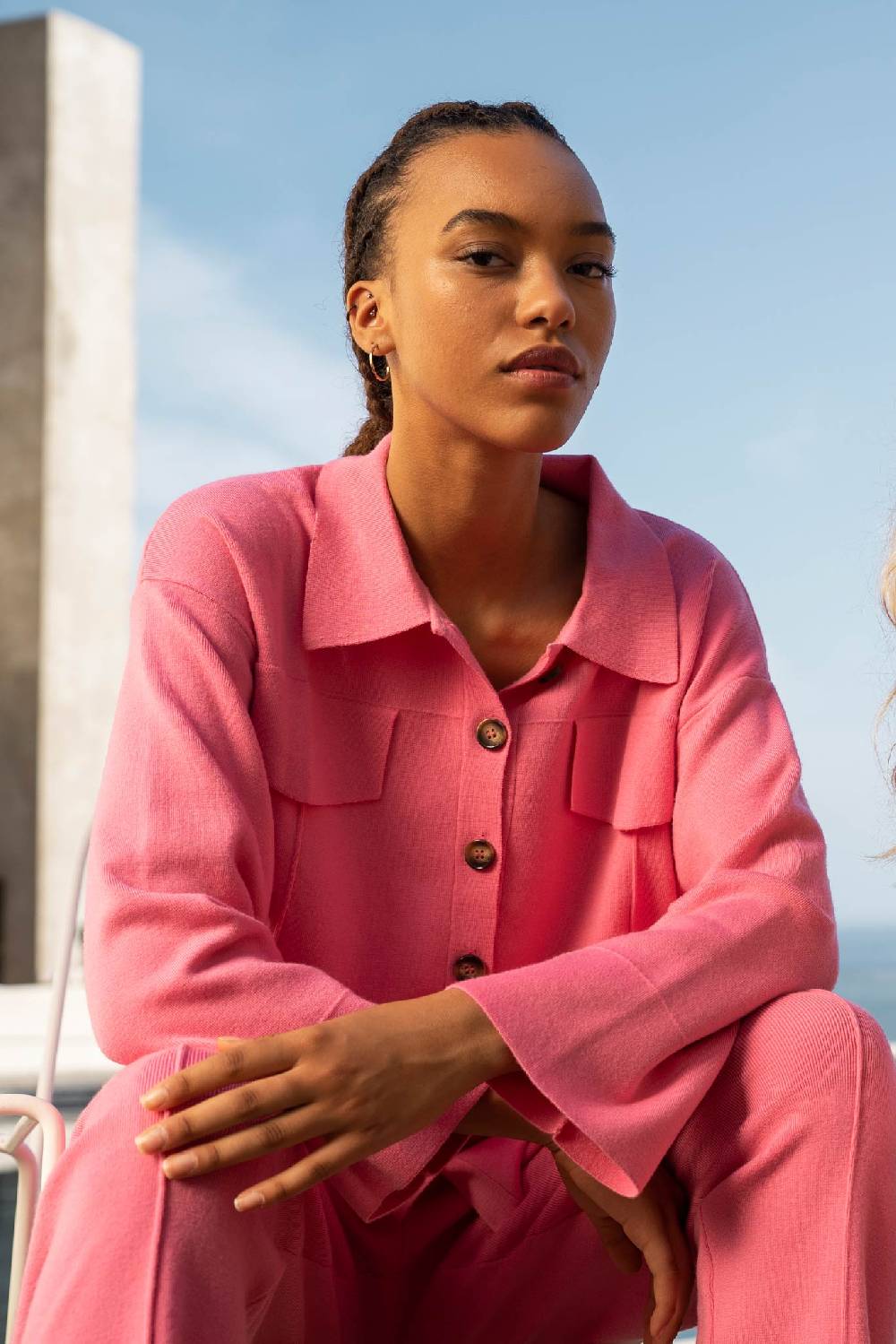 IVI GmbH SOLID KNIT Boxy Jacke pink Verkauf