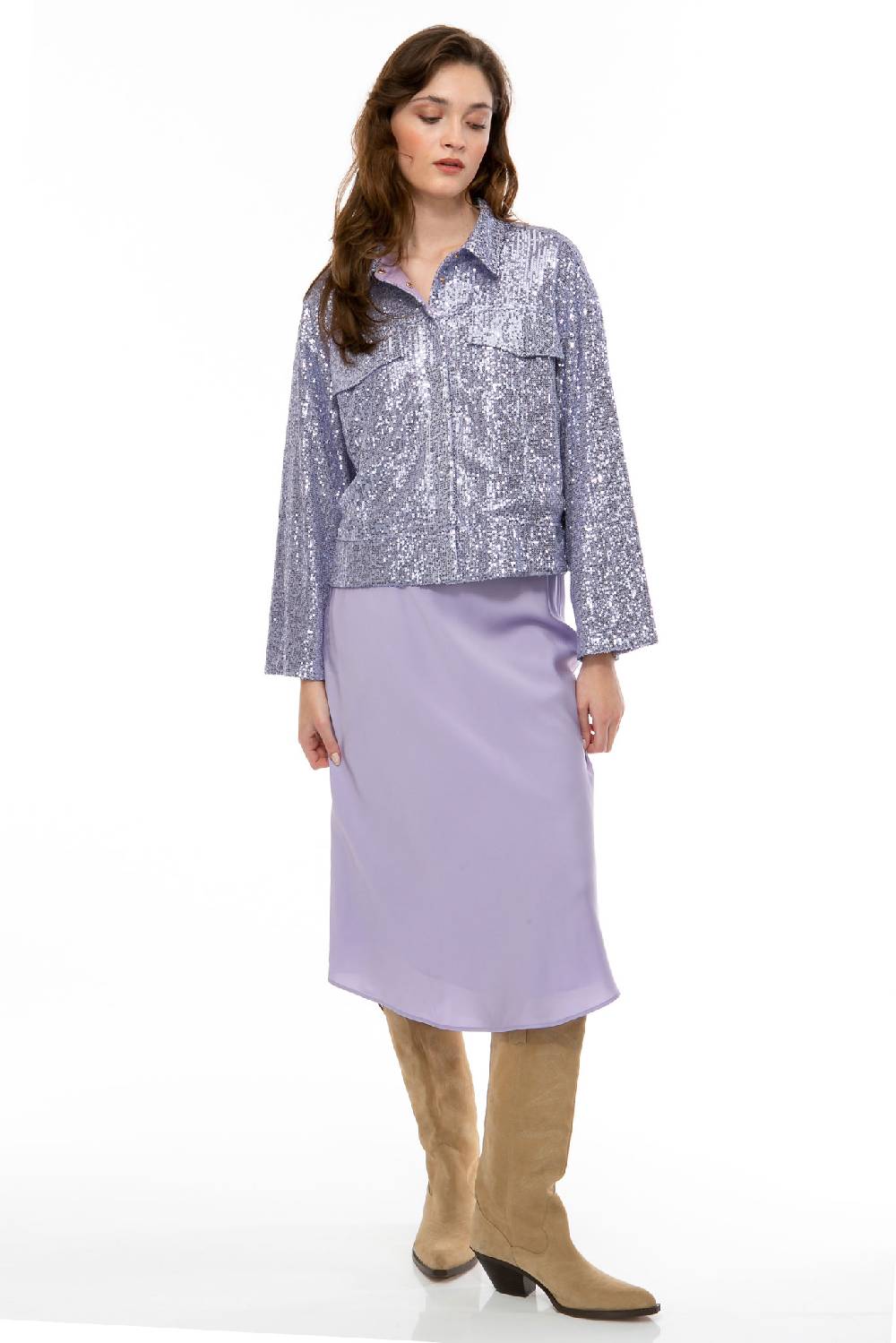 IVI GmbH SEQUINS Boxy Jacke lila Angebote