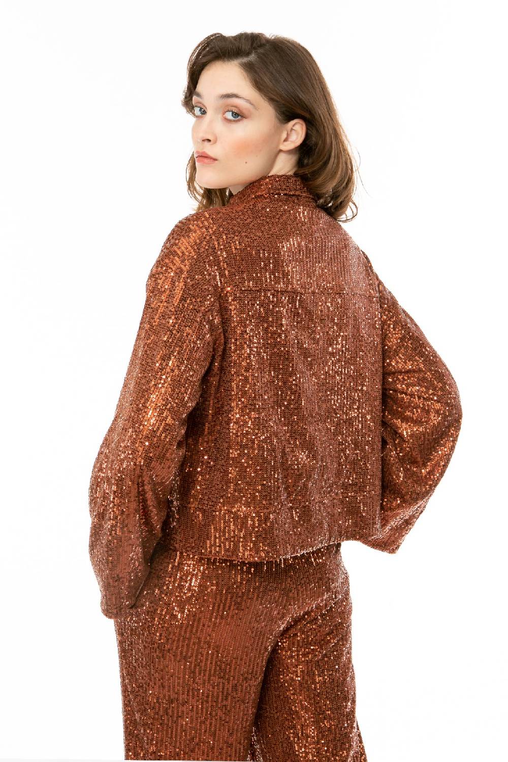 IVI GmbH SEQUINS Boxy Jacke cognac Hotsell