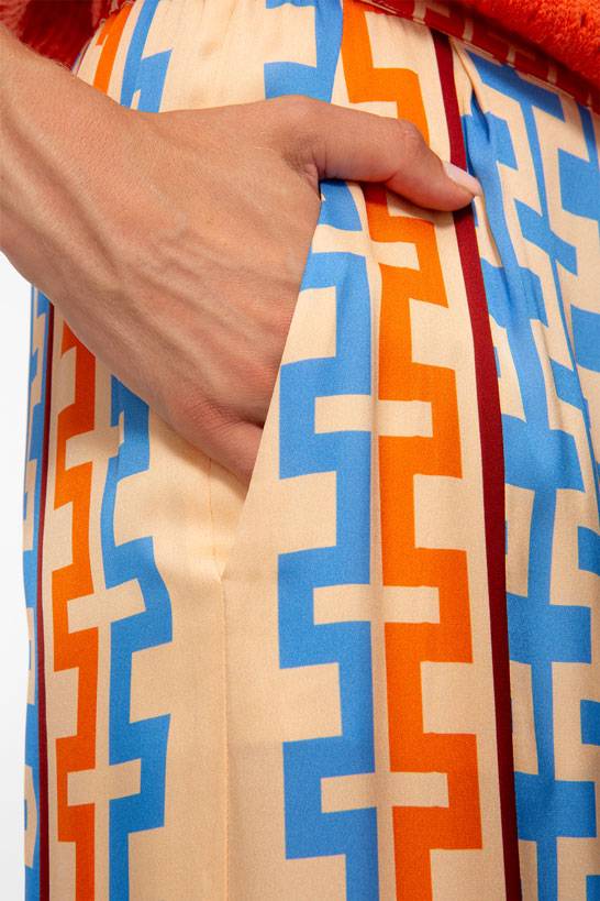IVI GmbH GEOMETRICAL Seidenhose mit weitem Bein multicolor Outlet