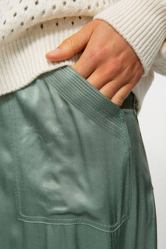 IVI GmbH SATEEN Hose mit Cargo Details thyme Verkauf