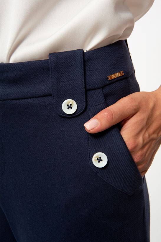 IVI GmbH SOLID JERSEY Bootcut Hose navy Hotsell