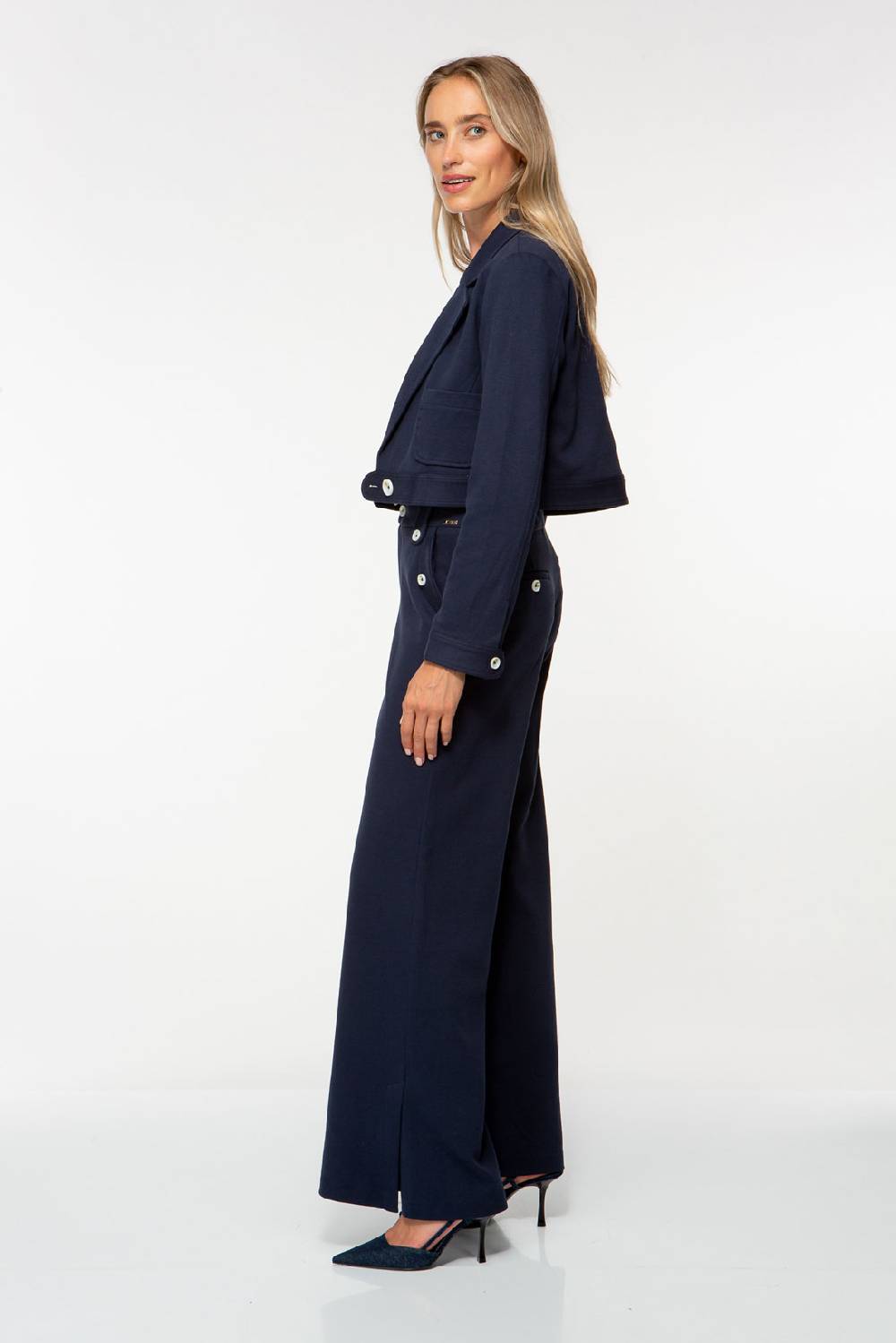 IVI GmbH SOLID JERSEY Bootcut Hose navy Hotsell