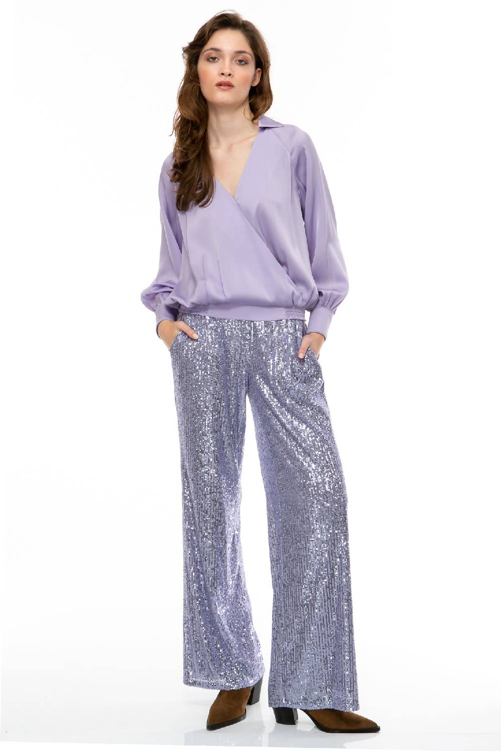 IVI GmbH SEQUINS Hose lila Schlussverkauf