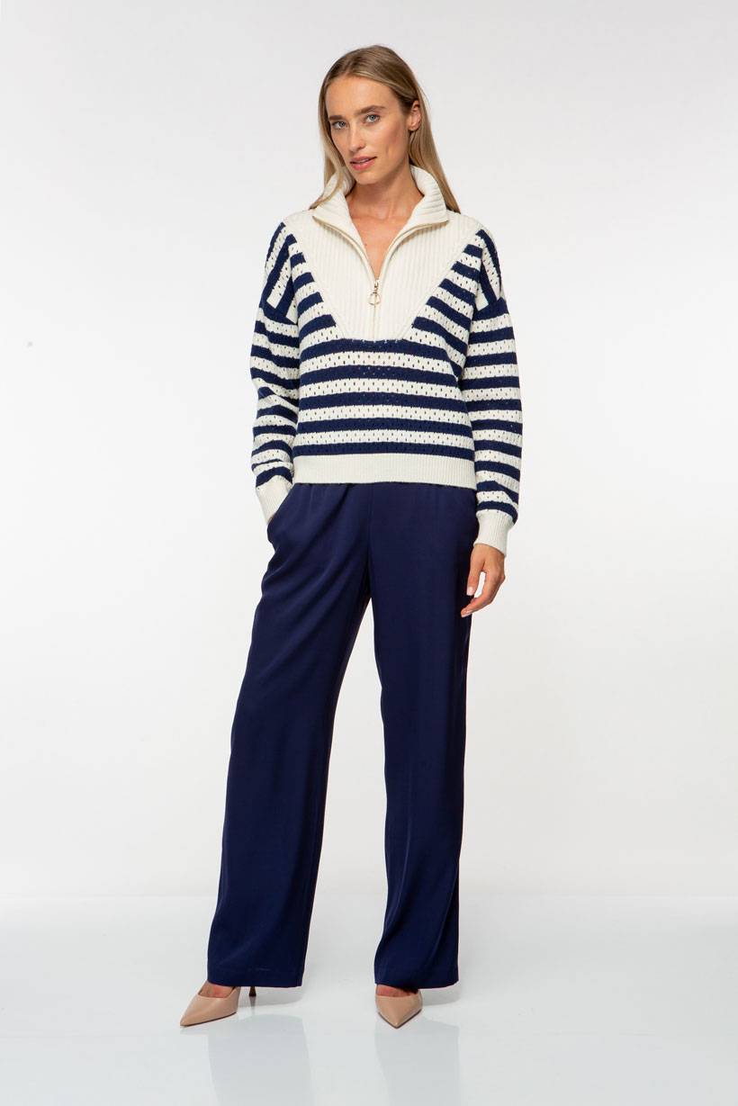 IVI GmbH SOLID KNIT Troyer Pullover mit Streifen Hotsell