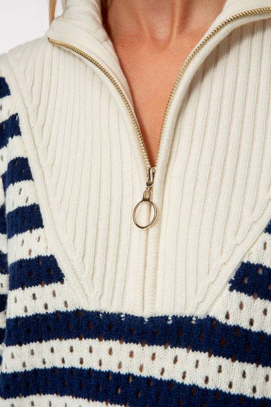 IVI GmbH SOLID KNIT Troyer Pullover mit Streifen Hotsell