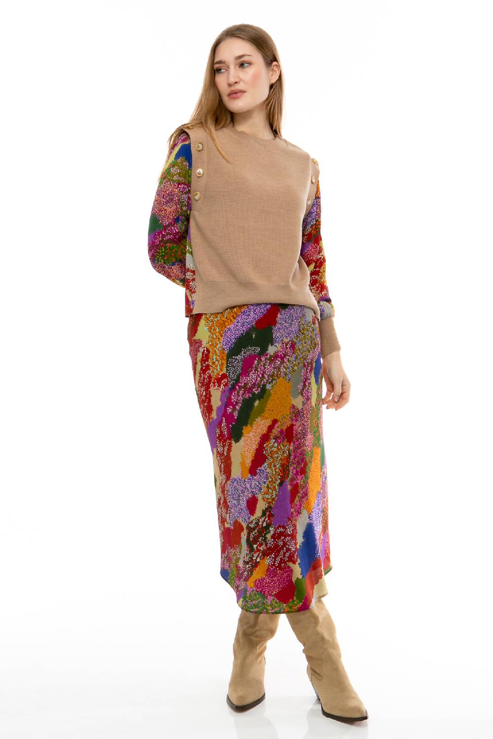 IVI GmbH FLOWER FIELDS Pullunder mit integrierter Bluse multicolor Auslauf