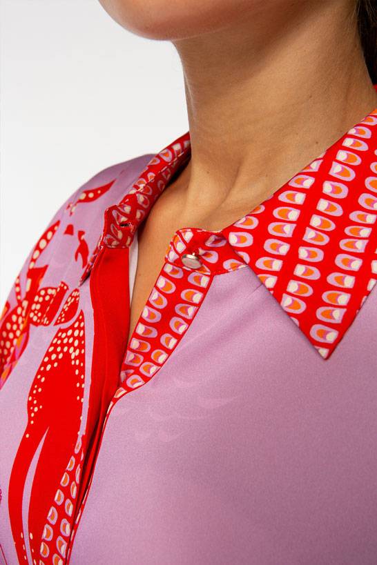 IVI GmbH LOBSTER Hemdbluse aus Seide pink Schlussverkauf