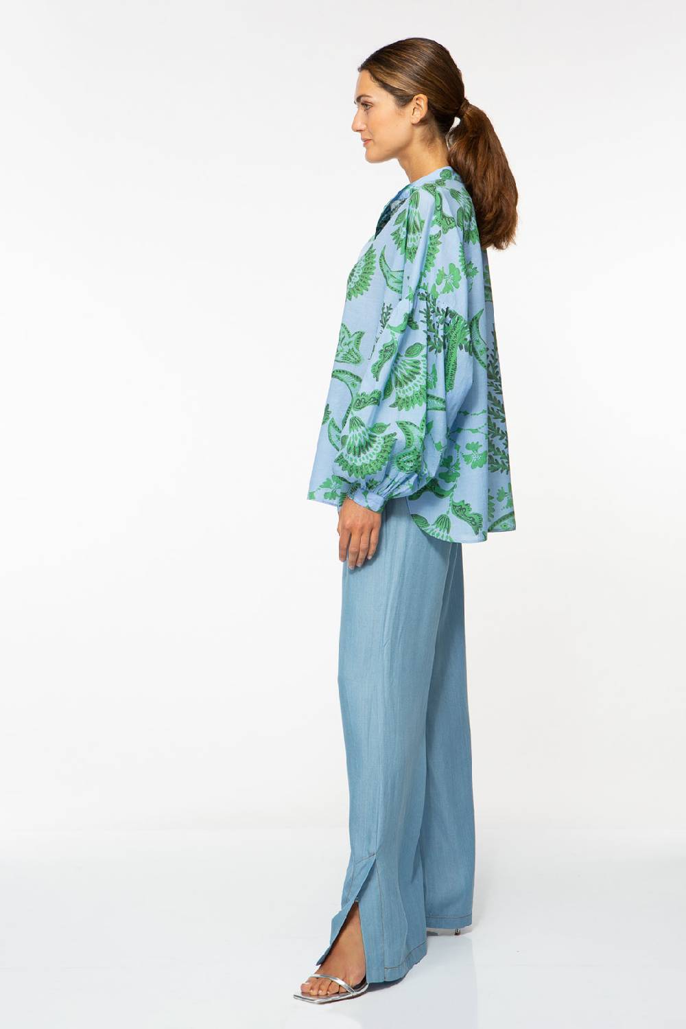 IVI GmbH CORAL FLOWER Baumwollbluse mit Print ocean Fabrikverkauf