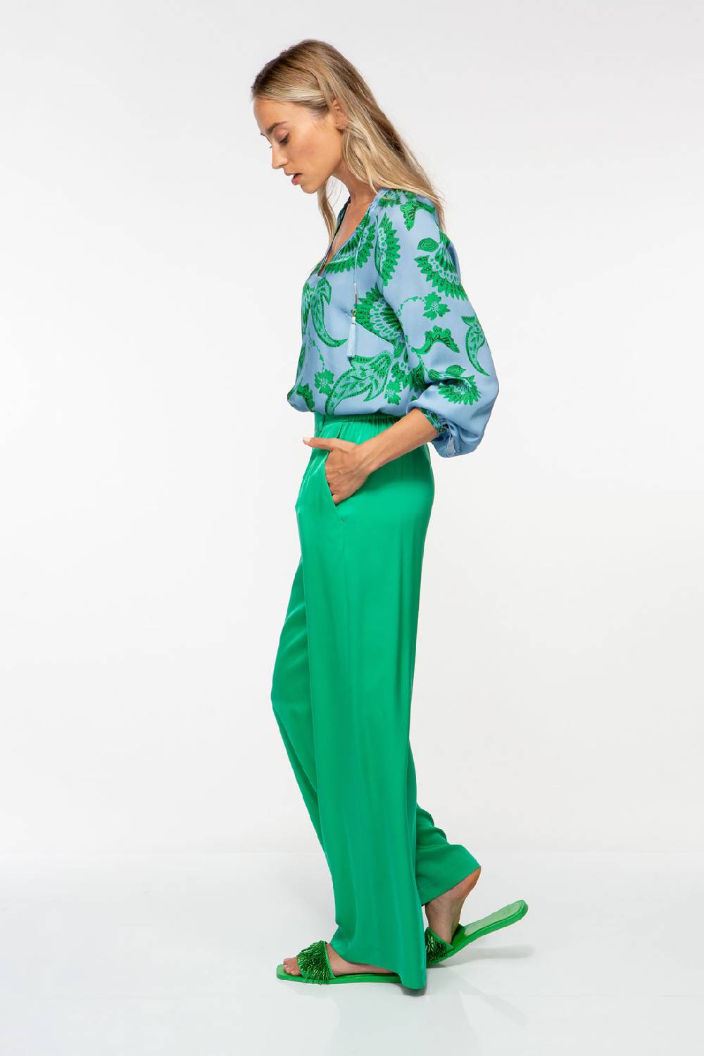 IVI GmbH CORAL FLOWER Seidenbluse mit Print ocean Meist gekauft