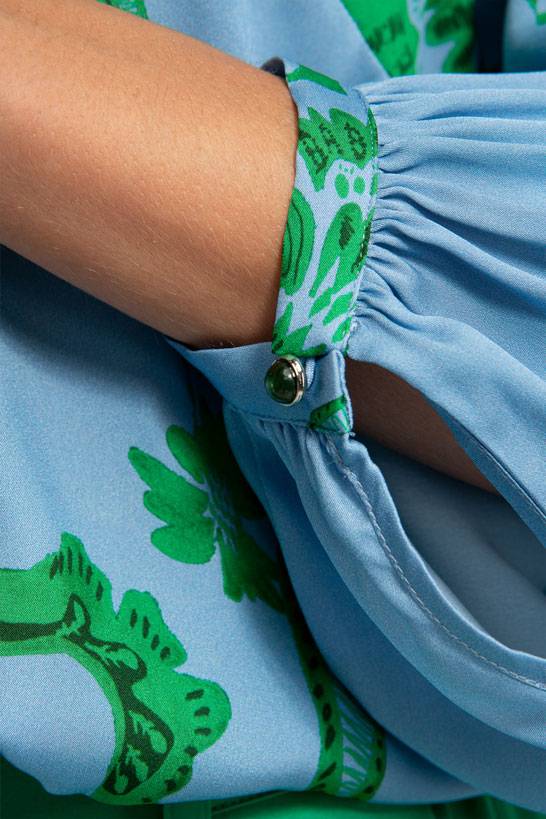 IVI GmbH CORAL FLOWER Seidenbluse mit Print ocean Meist gekauft