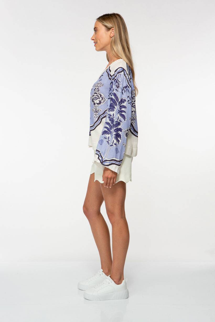 IVI GmbH ORIENTAL GARDENS Baumwollbluse sky Auslauf