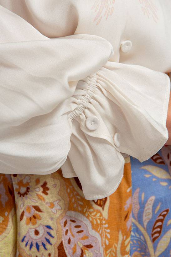 IVI GmbH AMBER Seidenbluse mit platziertem Print Schlussverkauf