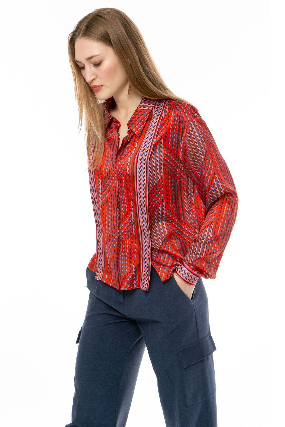IVI GmbH STRIPES Cropped Bluse rot Blitzverkäufe