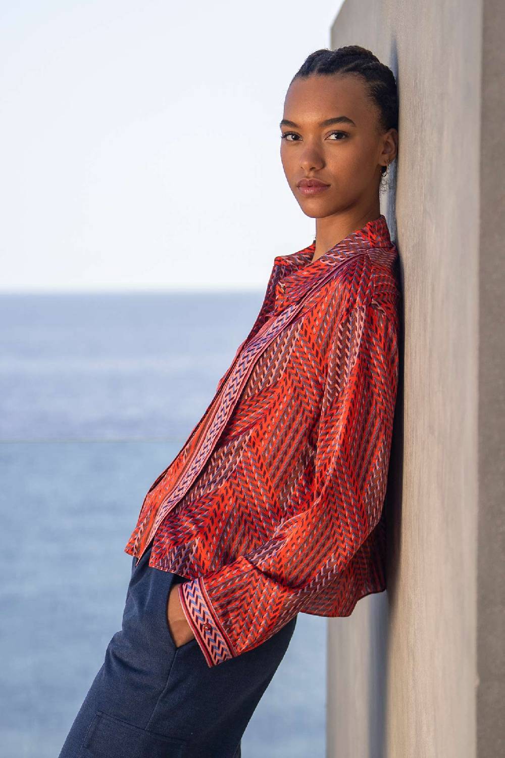 IVI GmbH STRIPES Cropped Bluse rot Blitzverkäufe