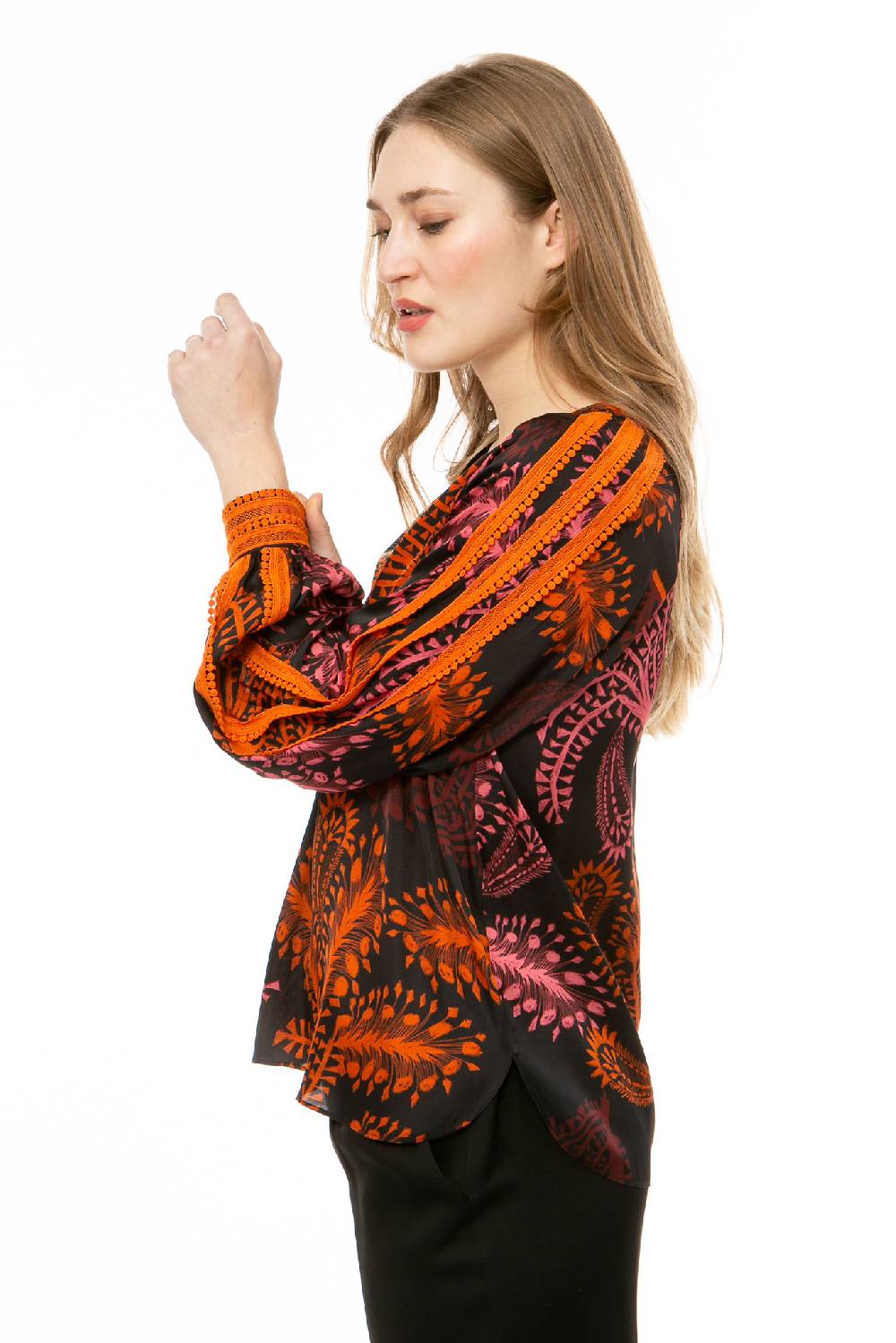IVI GmbH WILD HERBS Bluse mit Stickdetails schwarz Hotsell