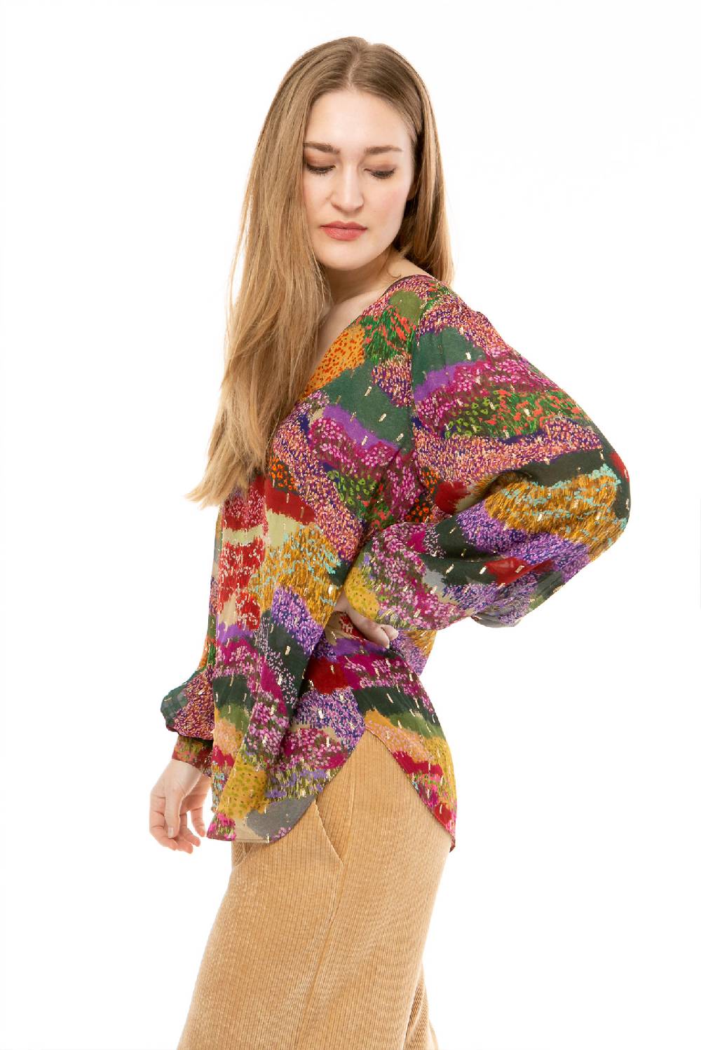 IVI GmbH FLOWER FIELDS Organza Bluse multicolor Rabatte dieses Monats